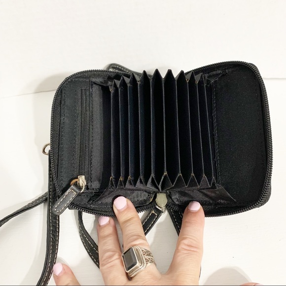 Rossetti Faux Leather Wallet Crossbody Bag Credit Card Organizer Fully Lined 🖤 - Picture 5 of 13